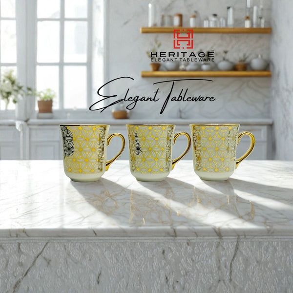 HERITAGE MUG GOLD FLOW 6 PC Set