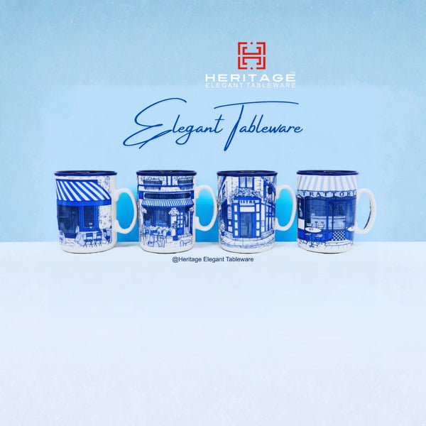 HERITAGE MUG COFFE SHOP BLUE 6PC Set