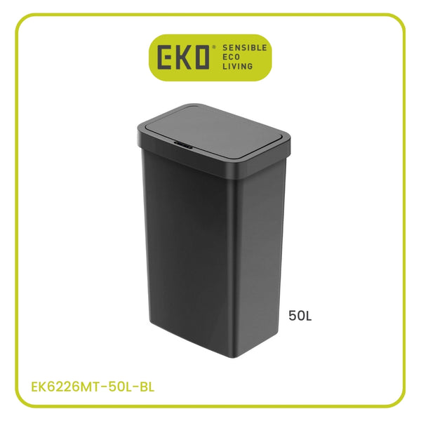 EKO 50L, TRASH CAN, PLASTIC MOTION SENSOR KITCHEN TRASH CAN BLACK