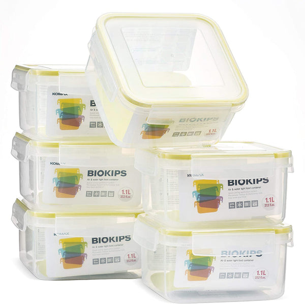 Komax Biokips Square Food Storage Container 1.1L (set of 6)