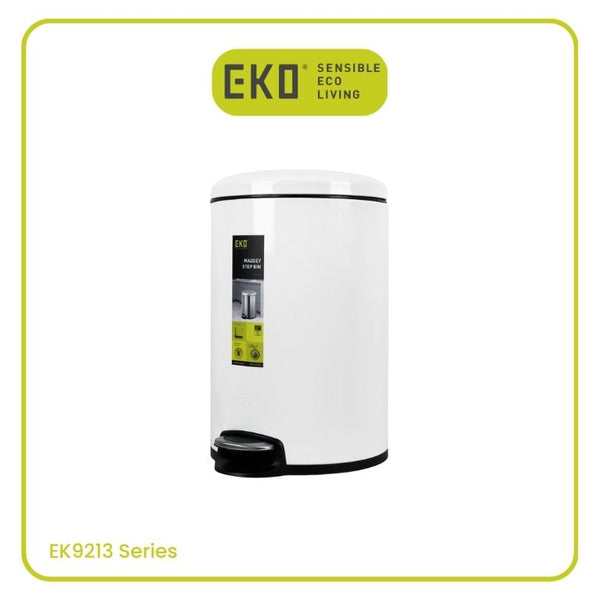 EKO MAGGEY STEP BIN EK9113 WHITE