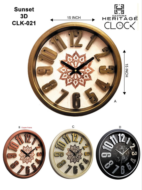 Heritage Wall CLock SUNSET 3D
