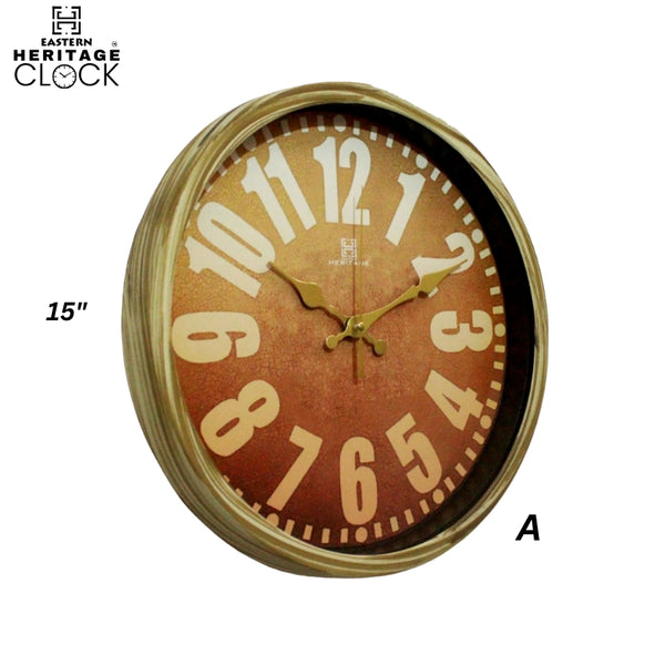 Eastern Heritage Oxford Wall Clock – 14 Inch Vintage Style Decorative Clock (Multiple Designs Available)