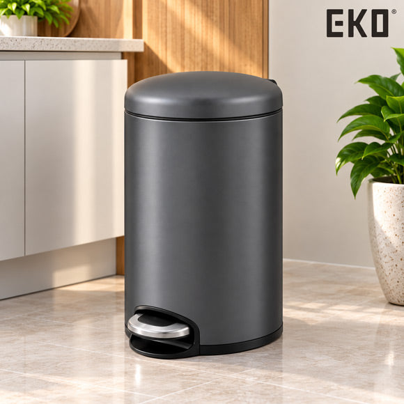 EKO Maggey black pedal step bin dustbin 5L 12L 20L