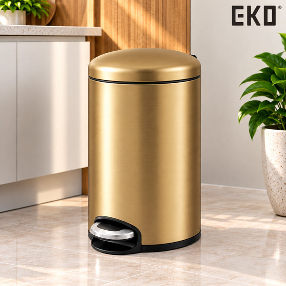 EKO Maggey gold pedal step bin dustbin 5L 8L 12L 20L 30L