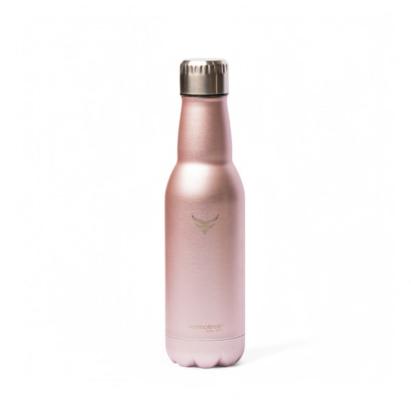 Thermotrek Stainless Steel Insulated Water Bottle with Screw-On Cap - 16.9 oz (500ml), Rose Gold