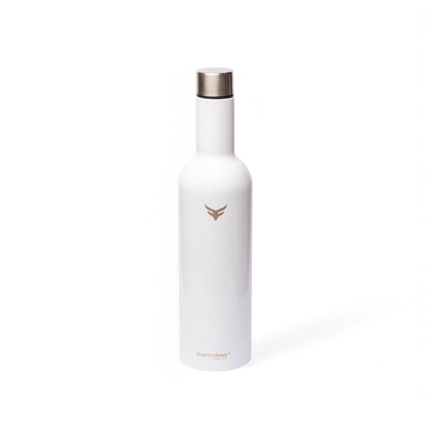 Thermotrek Stainless Steel Insulated Water Bottle with Screw-On Cap - 25.4 oz (750ml), White