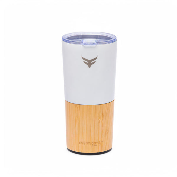 Stainless Steel Insulated Tumbler White with Bamboo Exterior - 16.9 oz (500ml)
