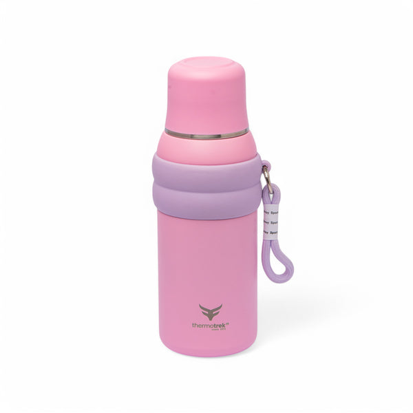 Stainless Steel Insulated Water Bottle with Screw-On Cap - 27 oz (800ml), Pink/Purple