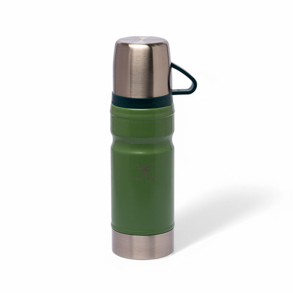Stainless Steel Insulated Water Bottle with Screw-On Cap - 23 oz (680ml), Dark Green