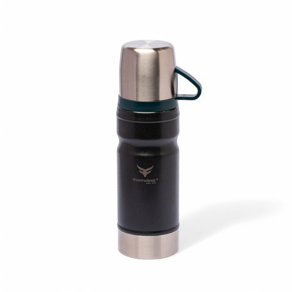 Thermotrek Stainless Steel Insulated Water Bottle with Screw-On Cap - 23 oz (680ml), Black