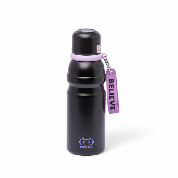 Thermotrek Stainless Steel Insulated Water Bottle with Screw-On Cap - 20.3 oz (600ml), Black