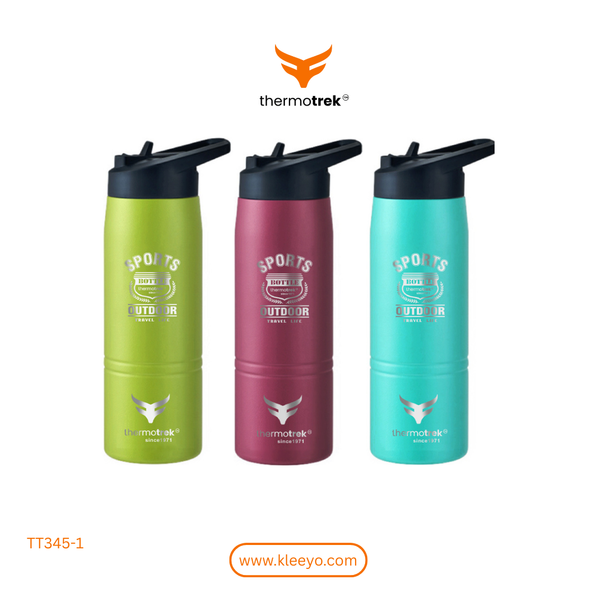 ThermoTrek Active  Stainless Steel Sports Bottle with Flip Straw Lid - 800ml