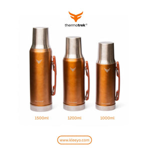 Thermotrek Stainless Steel Insulated Thermos with Handle - Copper Orange