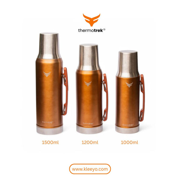 Thermotrek Stainless Steel Insulated Thermos with Handle - Copper Orange