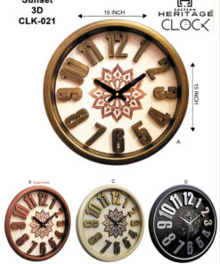 Heritage Wall CLock SUNSET 3D